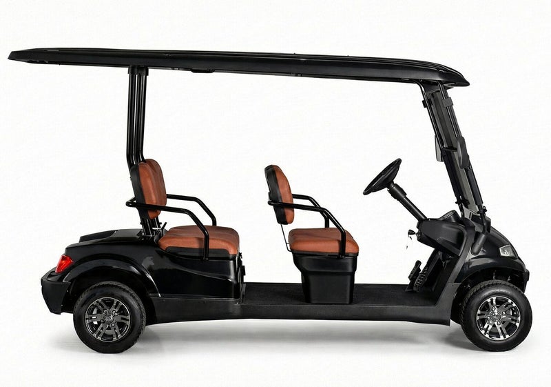 EPIC 4-Seater Non-Lifted Electric Golf Cart with Lithium Battery 105Ah & Standard Tires | LSEV (Black) - Image 2